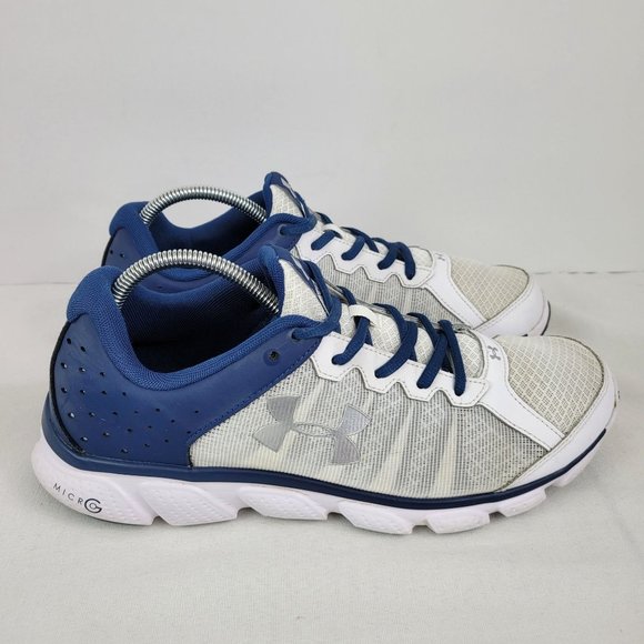 Under Armour Micro G Assert 6 Men's Running Shoes White Blue US Size 11 - Picture 1 of 8
